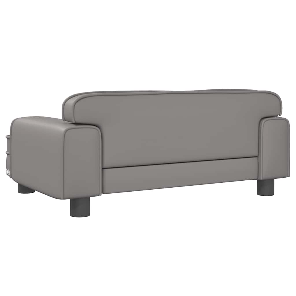 Krevet za pse sivo 70 x 45 x 30 cm od umjetne kože