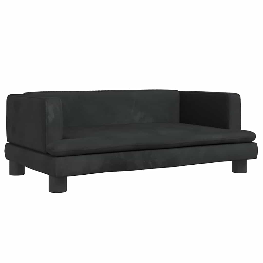 Krevet za pse crni 80 x 45 x 30 cm baršunasti
