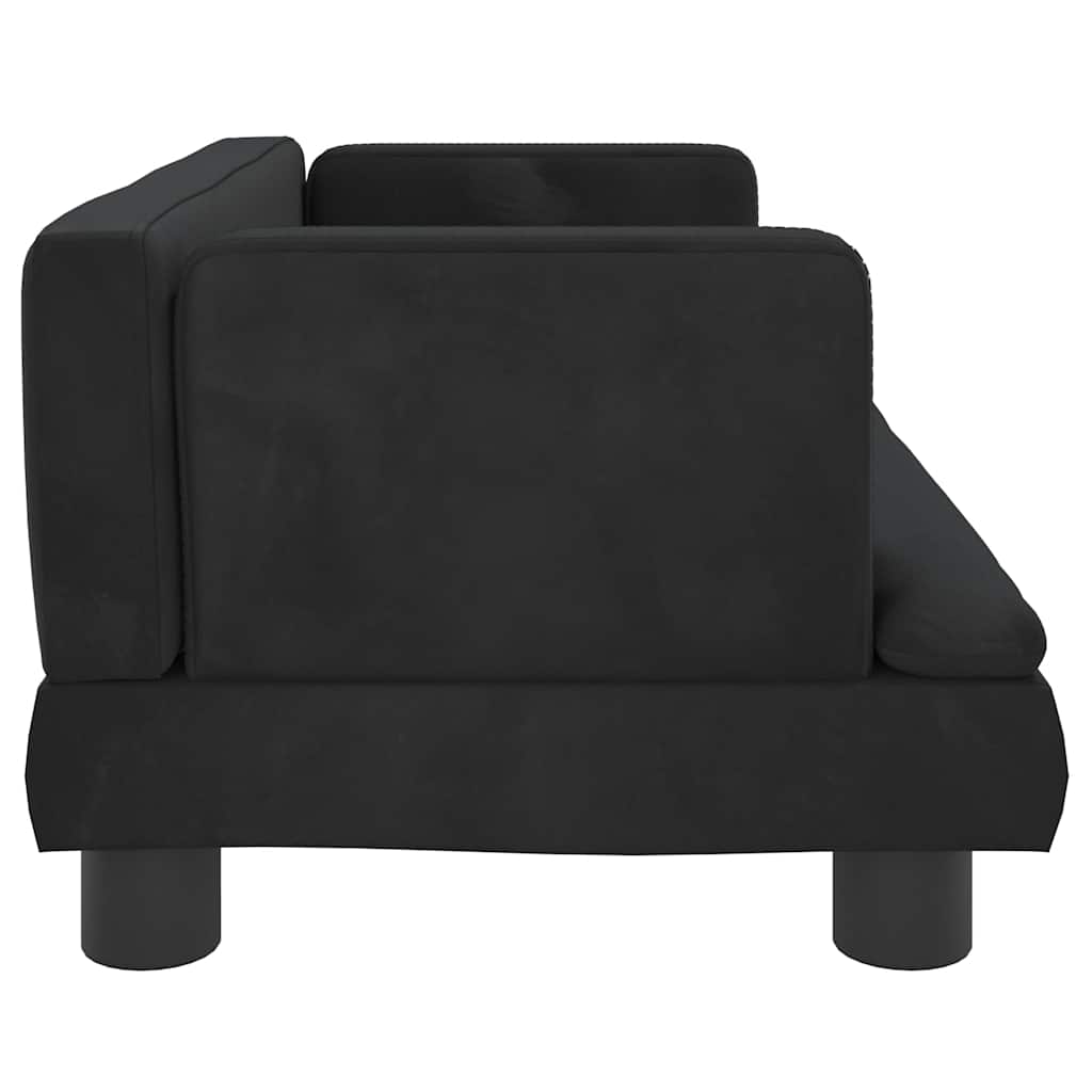 Krevet za pse crni 60 x 40 x 30 cm baršunasti