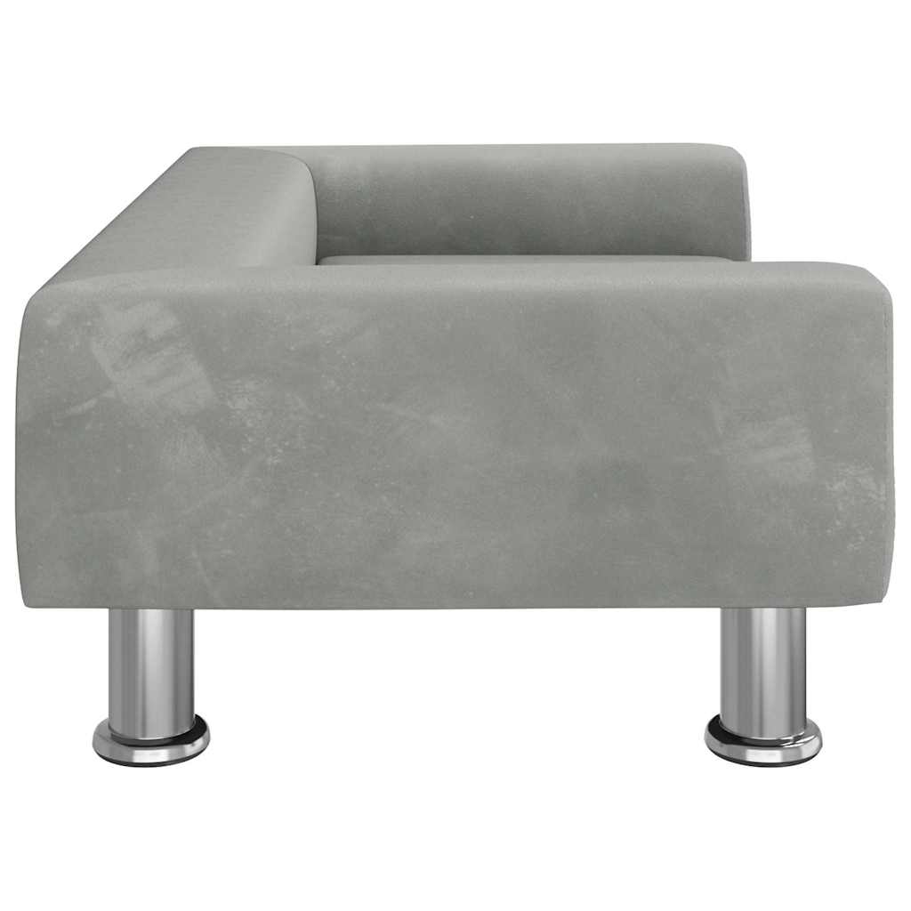 Krevet za pse svjetlosivi 70x45x26,5 cm baršunasti