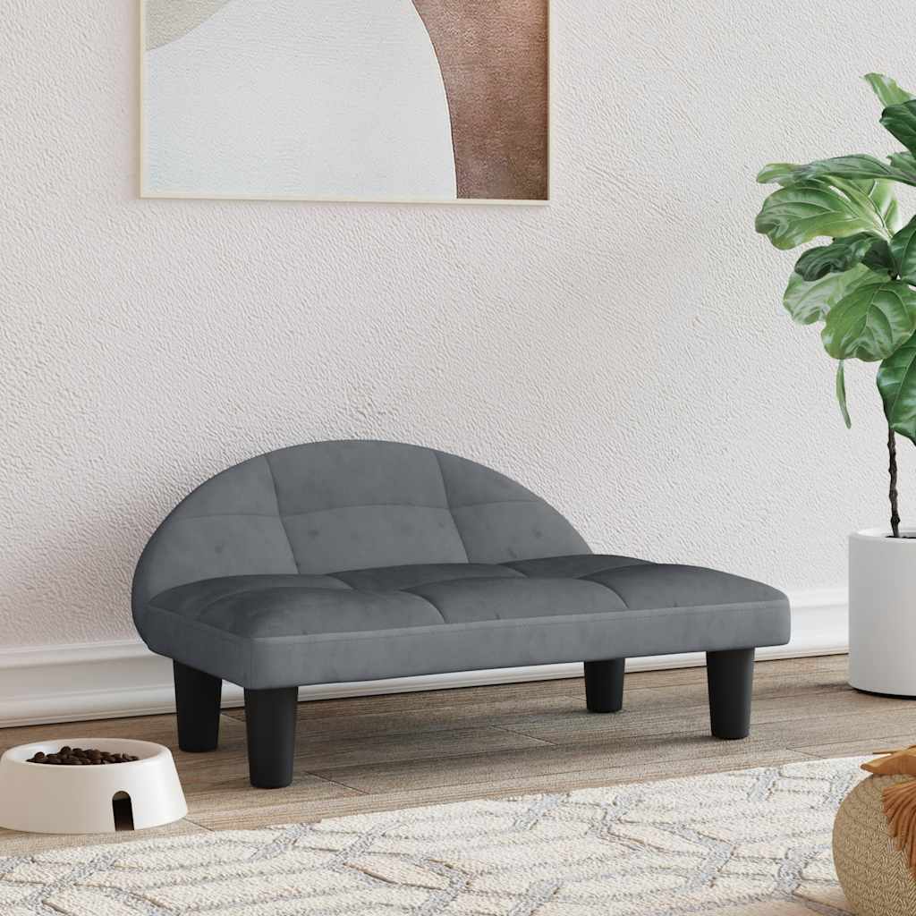 Krevet za pse tamnosivi 70x52x30 cm baršunasti