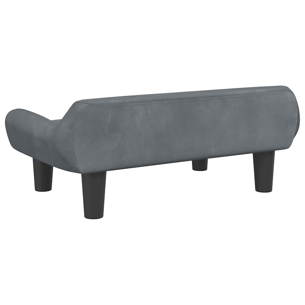 Krevet za pse tamnosivi 70x40x24 cm baršunasti