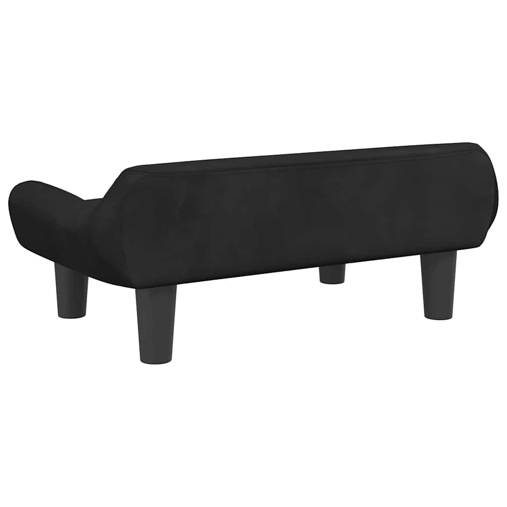 Krevet za pse crni 70x40x24 cm baršunasti