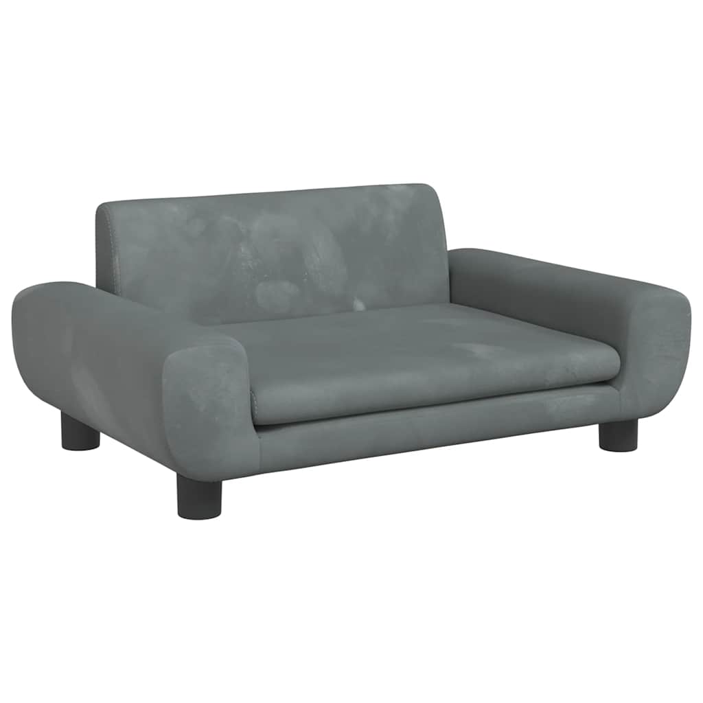 Krevet za pse tamnosivi 70 x 45 x 33 cm baršunasti