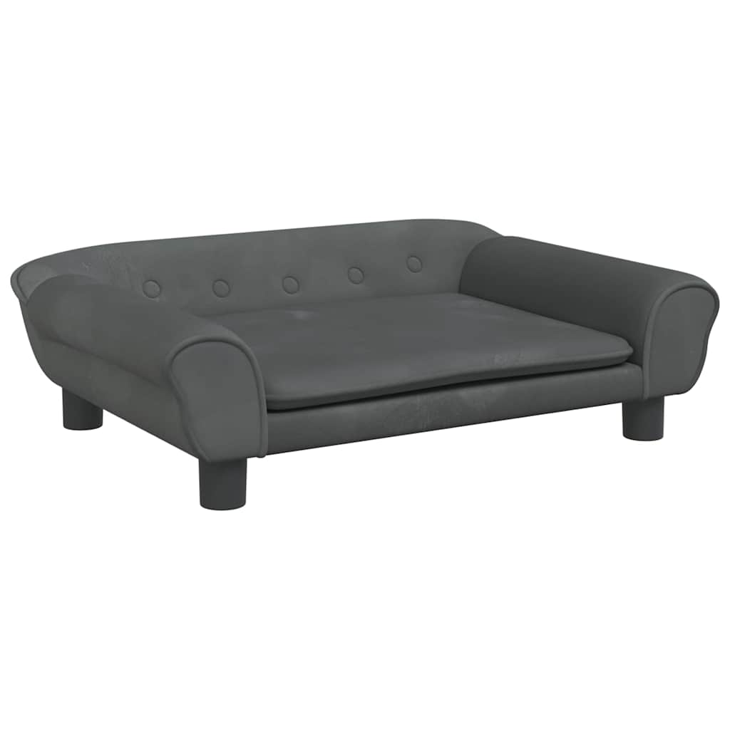 Krevet za pse tamnosivi 70 x 48 x 22 cm baršunasti