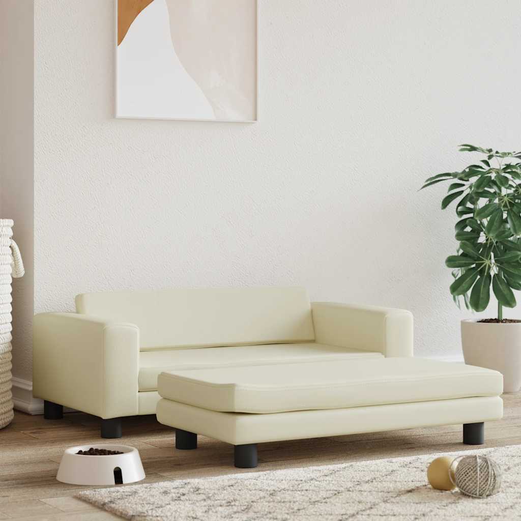 Krevet za pse s produžetkom krem 100 x 50 x 30 cm umjetna koža
