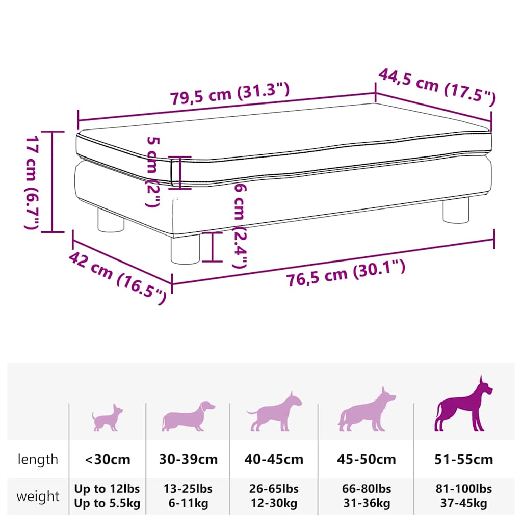 Krevet za pse s produžetkom smeđi 100 x 50 x 30 cm umjetna koža