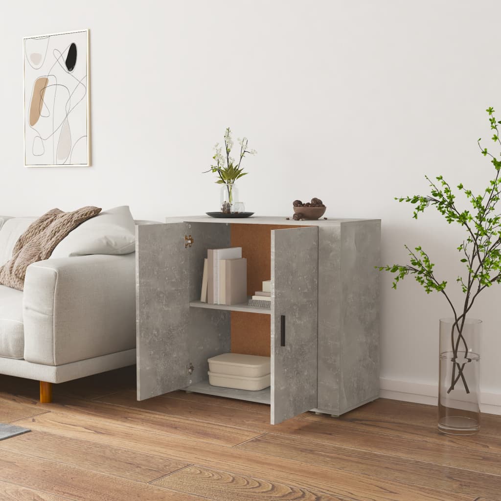 Komoda siva boja betona 80 x 33 x 70 cm od konstruiranog drva