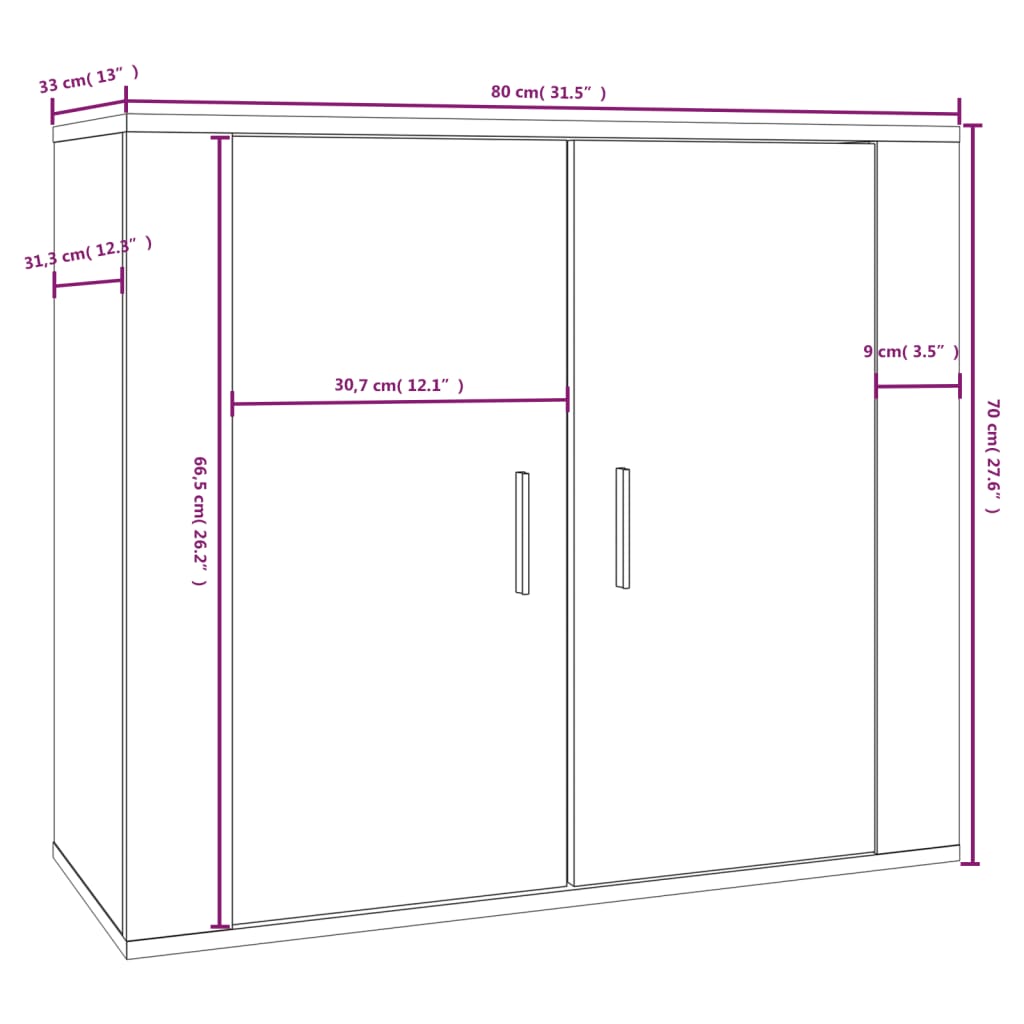 Komoda siva boja betona 80 x 33 x 70 cm od konstruiranog drva