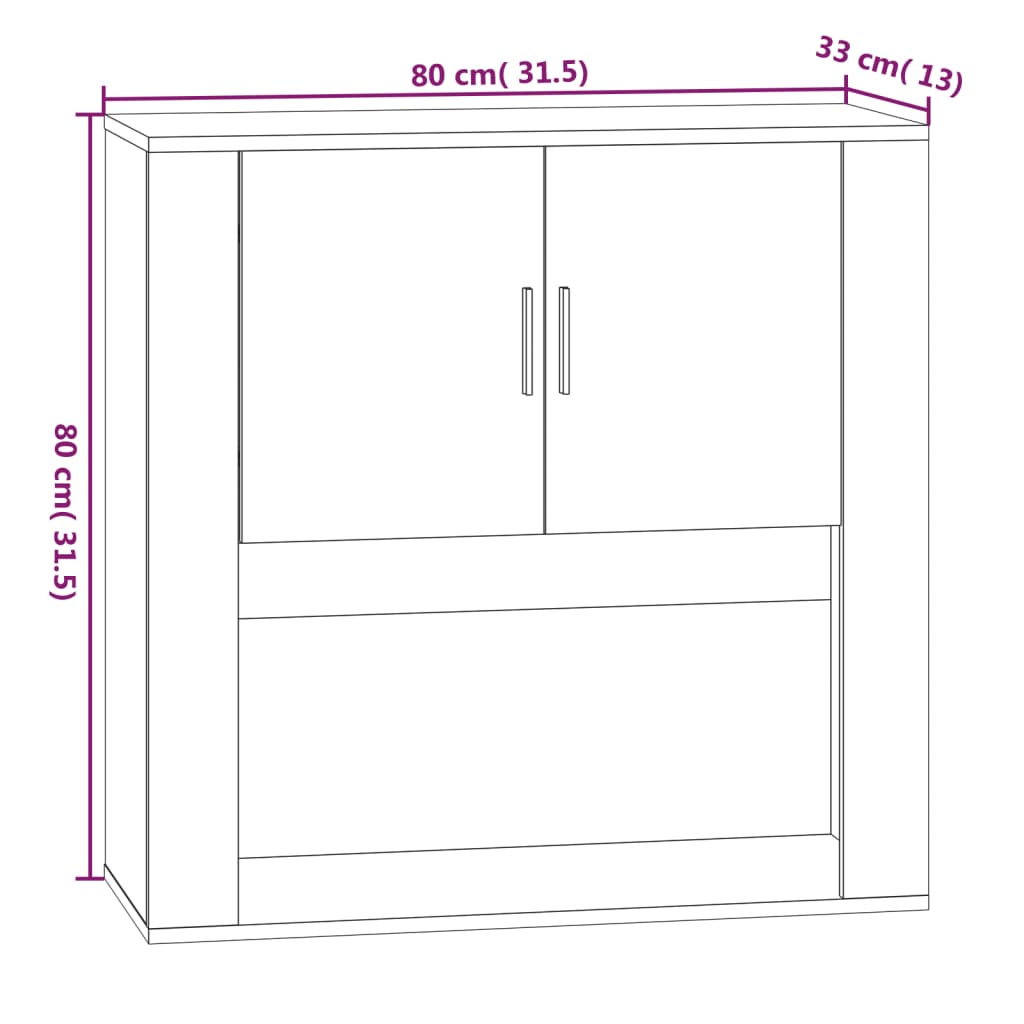 Zidni ormarić boja smeđeg hrasta 80x33x80 cm konstruirano drvo