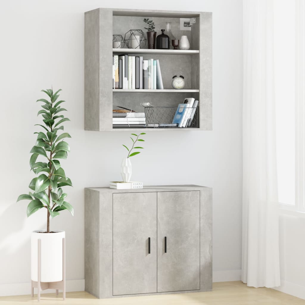 Zidni ormarić siva boja betona 80x33x80 cm konstruirano drvo
