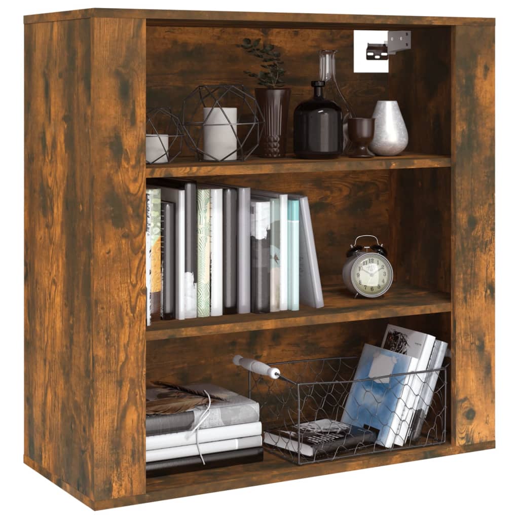 Zidni ormarić dimljenog hrasta 80x33x80 cm konstruirano drvo