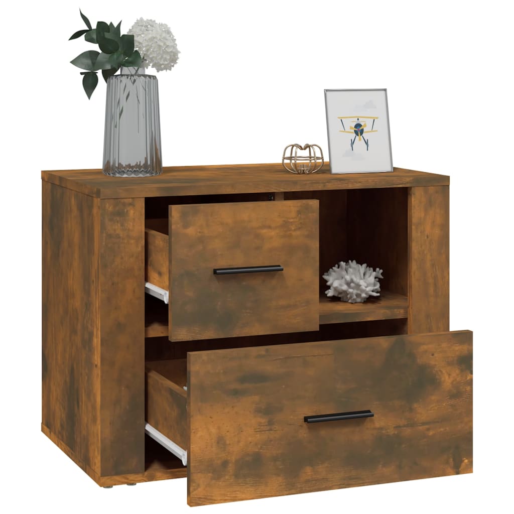 Noćni ormarić dimljeni hrast 60x36x45 cm konstruirano drvo