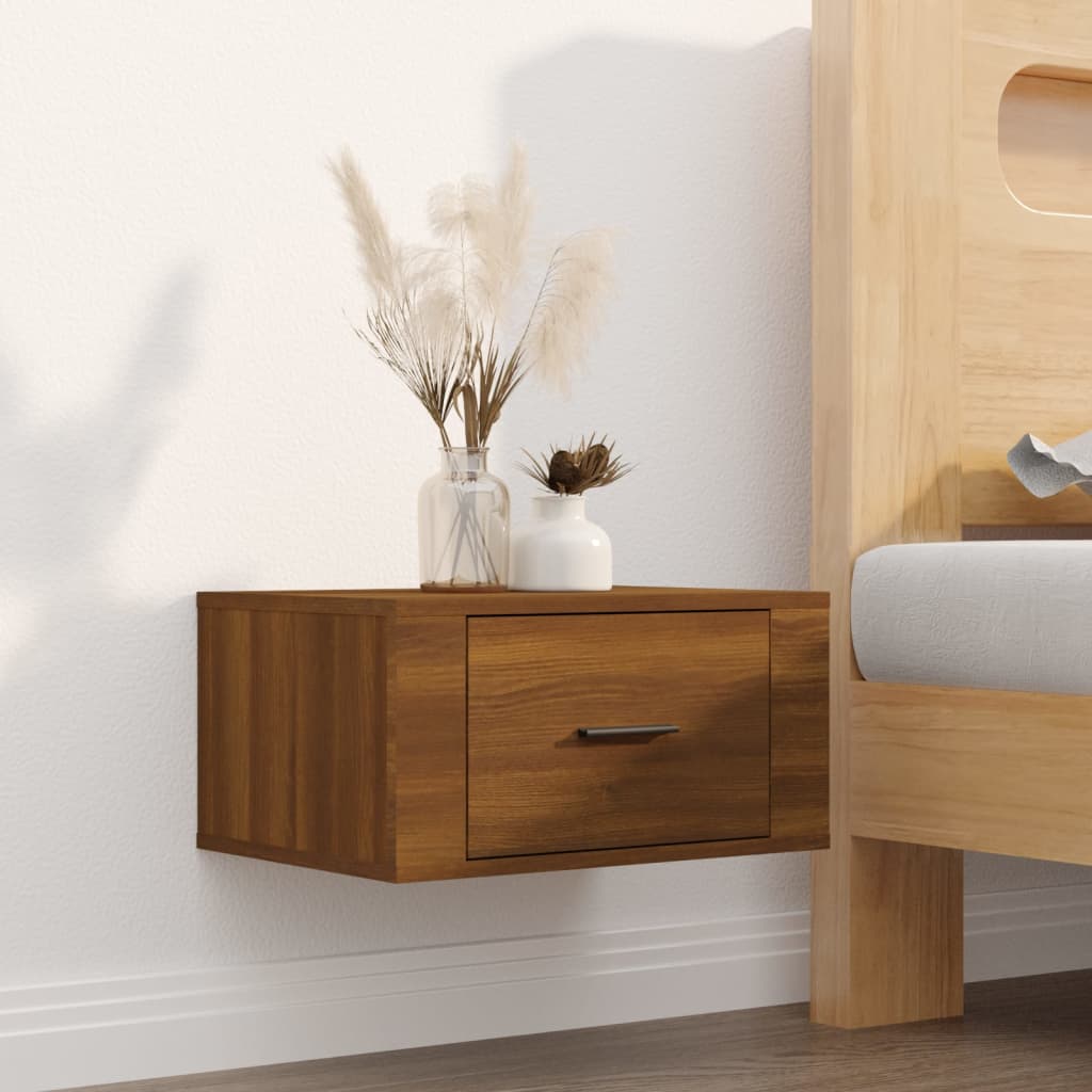 Zidni noćni ormarići 2 kom smeđa boja hrasta 50x36x25 cm