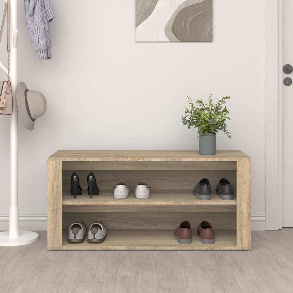 Stalak za cipele boja hrasta 100 x 35 x 45 cm konstruirano drvo