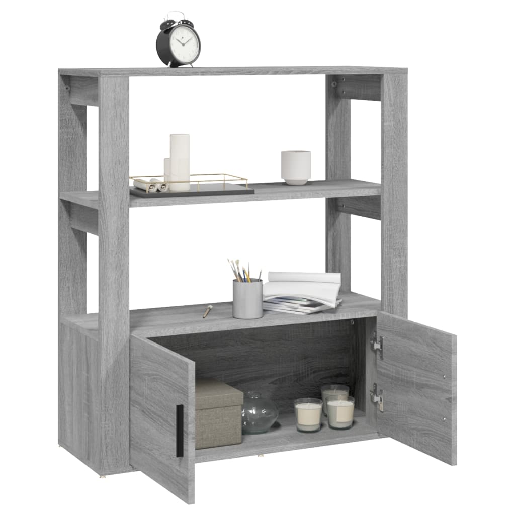 Komoda sivog hrasta sonome 80x30x90 cm od konstruiranog drva