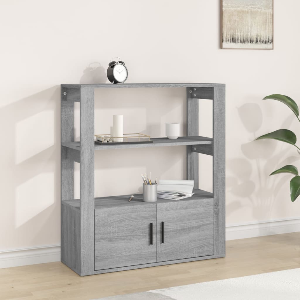Komoda sivog hrasta sonome 80x30x90 cm od konstruiranog drva