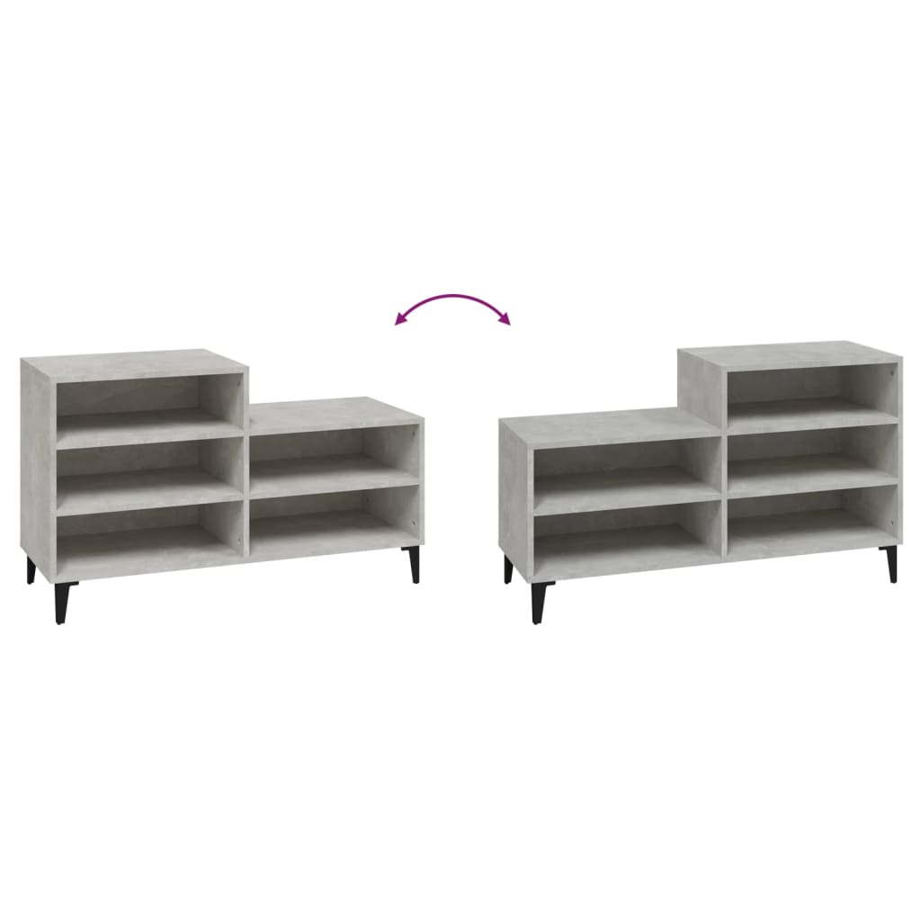 Ormarić za cipele boja betona 102x36x60 cm konstruirano drvo