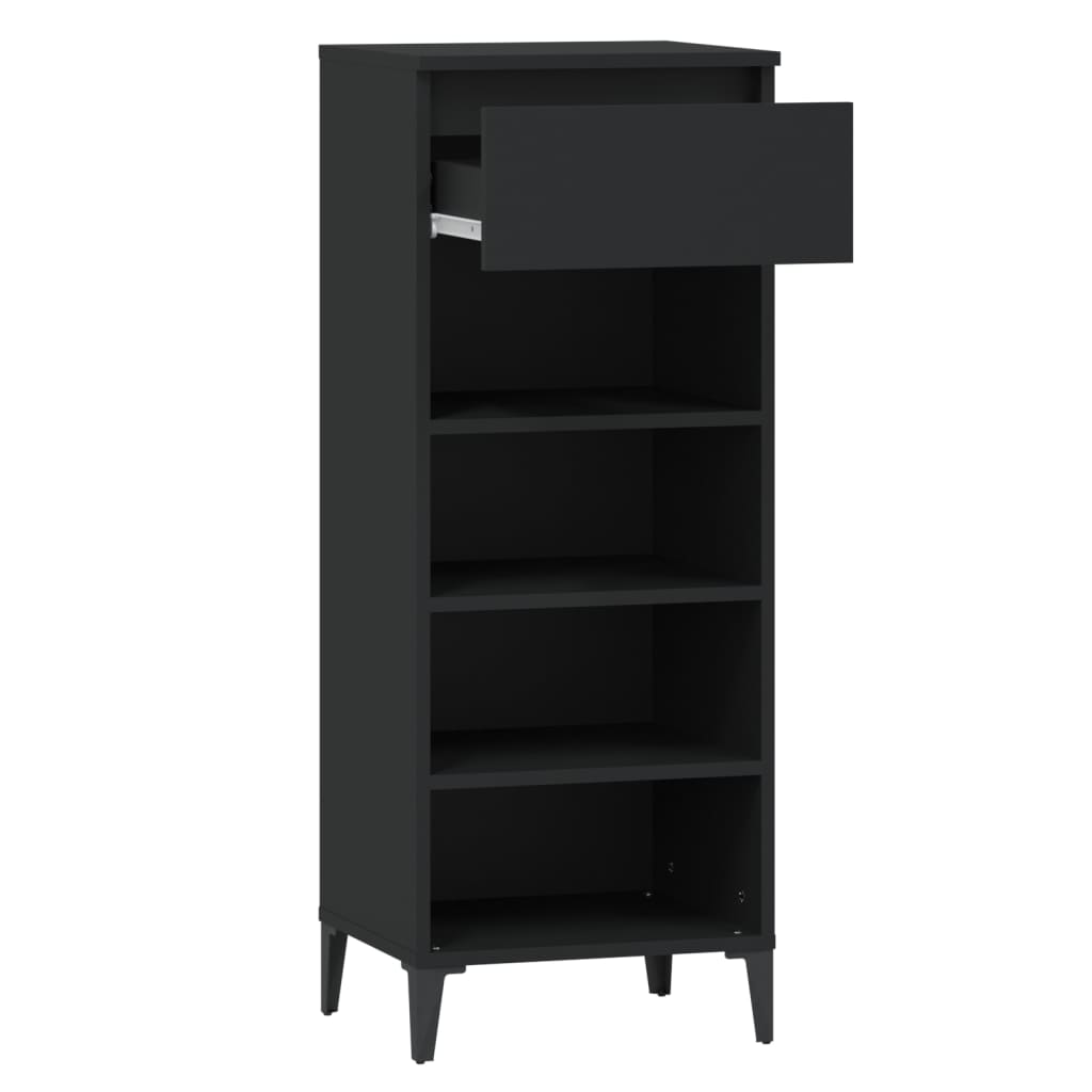 Stalak za cipele crni 40 x 36 x 105 cm od konstruiranog drva