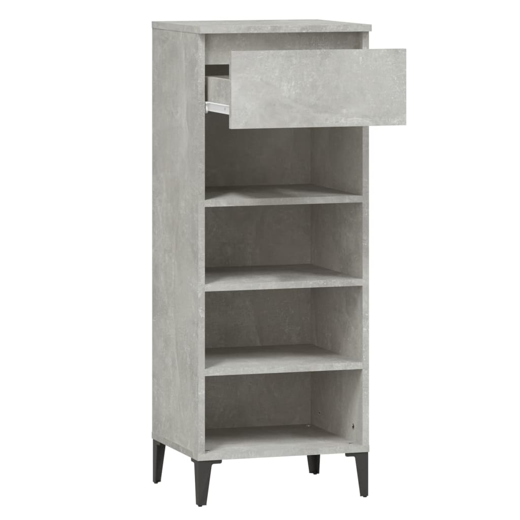 Stalak za cipele boja betona 40x36x105 cm konstruirano drvo