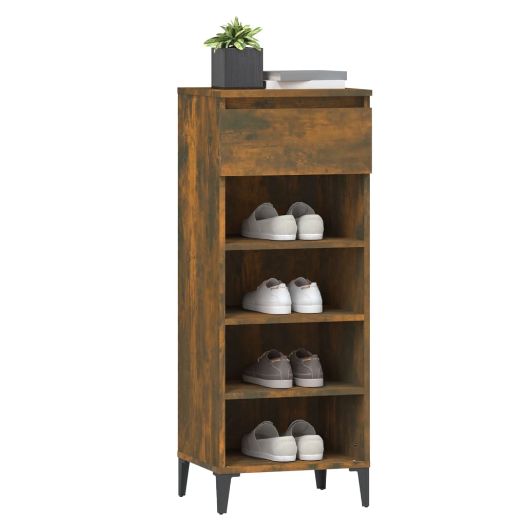 Stalak za cipele boja hrasta 40x36x105 cm konstruirano drvo