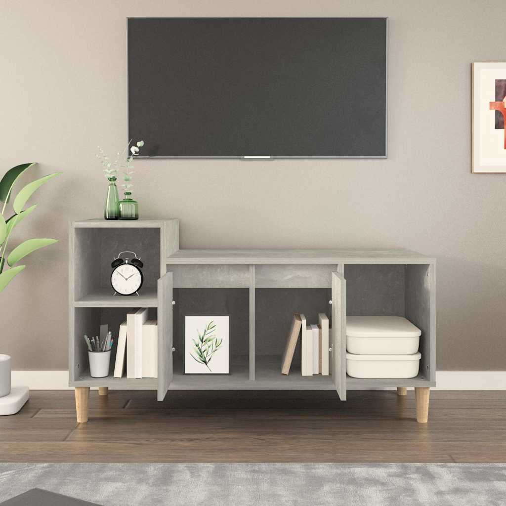 TV ormarić boja betona 100x35x55 cm od konstruiranog drva Siva