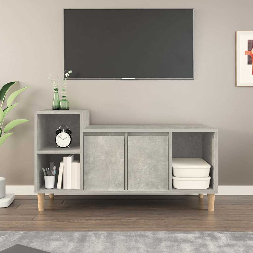 TV ormarić boja betona 100x35x55 cm od konstruiranog drva Siva