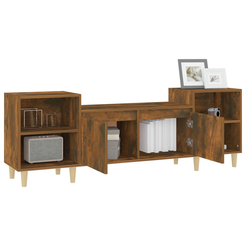 TV ormarić boja dimljenog hrasta 160x35x55 cm konstruirano drvo