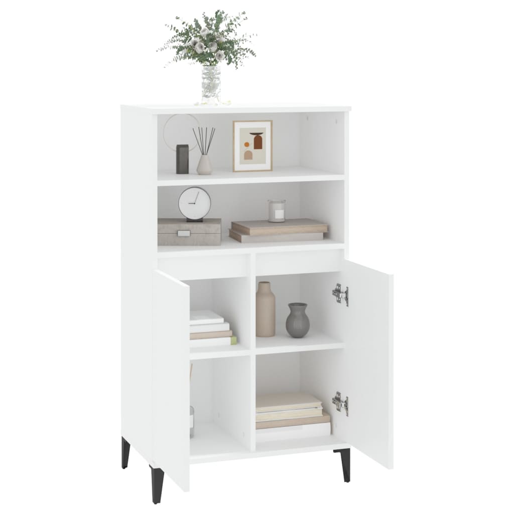 Visoka komoda bijela 60x36x110 cm od konstruiranog drva