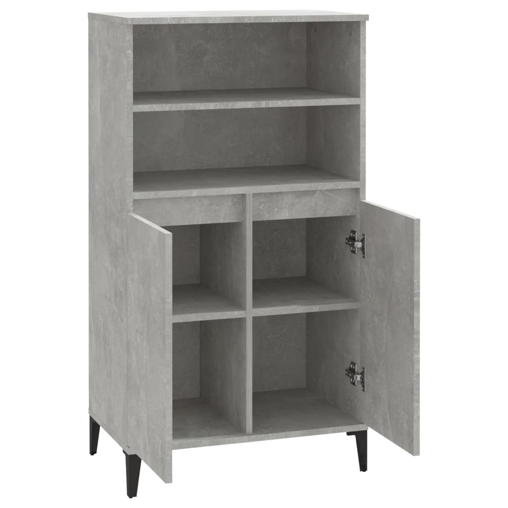 Visoka komoda siva betona 60x36x110 cm od konstruiranog drva