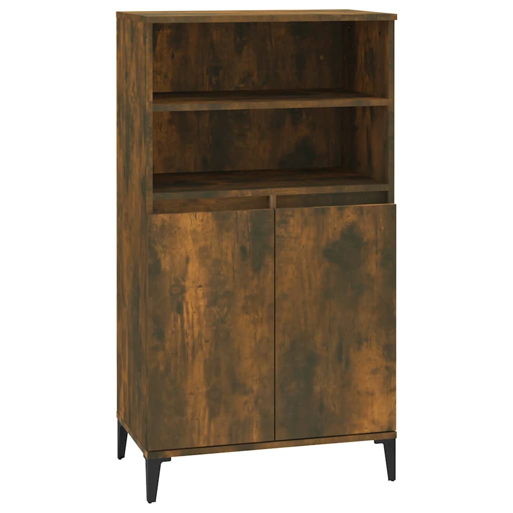 Visoka komoda dimljenog hrasta 60x36x110 cm konstruiranog drva
