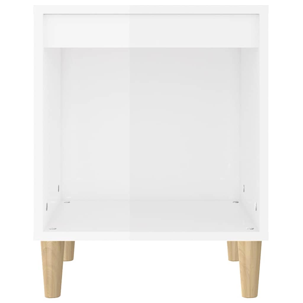 Noćni ormarić sjajni bijeli 40x35x50 cm od konstruiranog drva Bijela