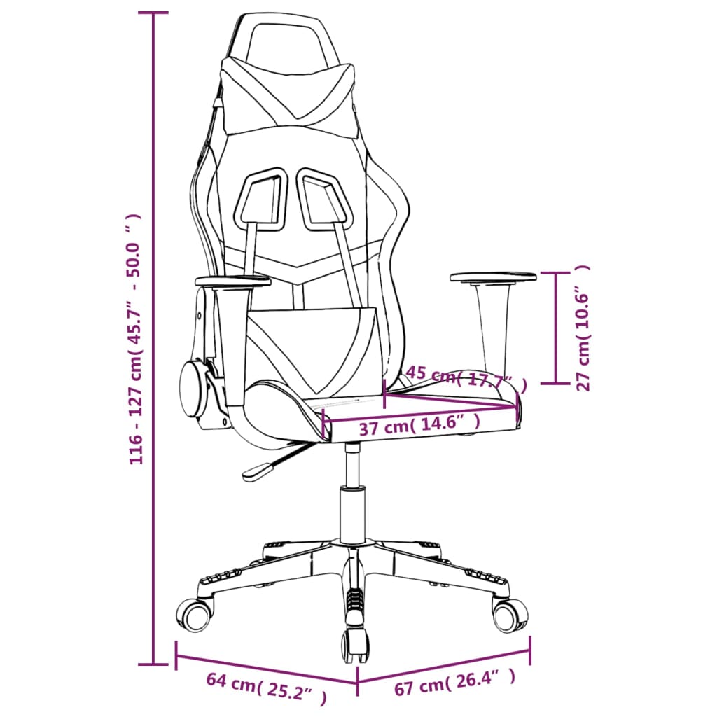 Igraća stolica crno-siva od umjetne kože