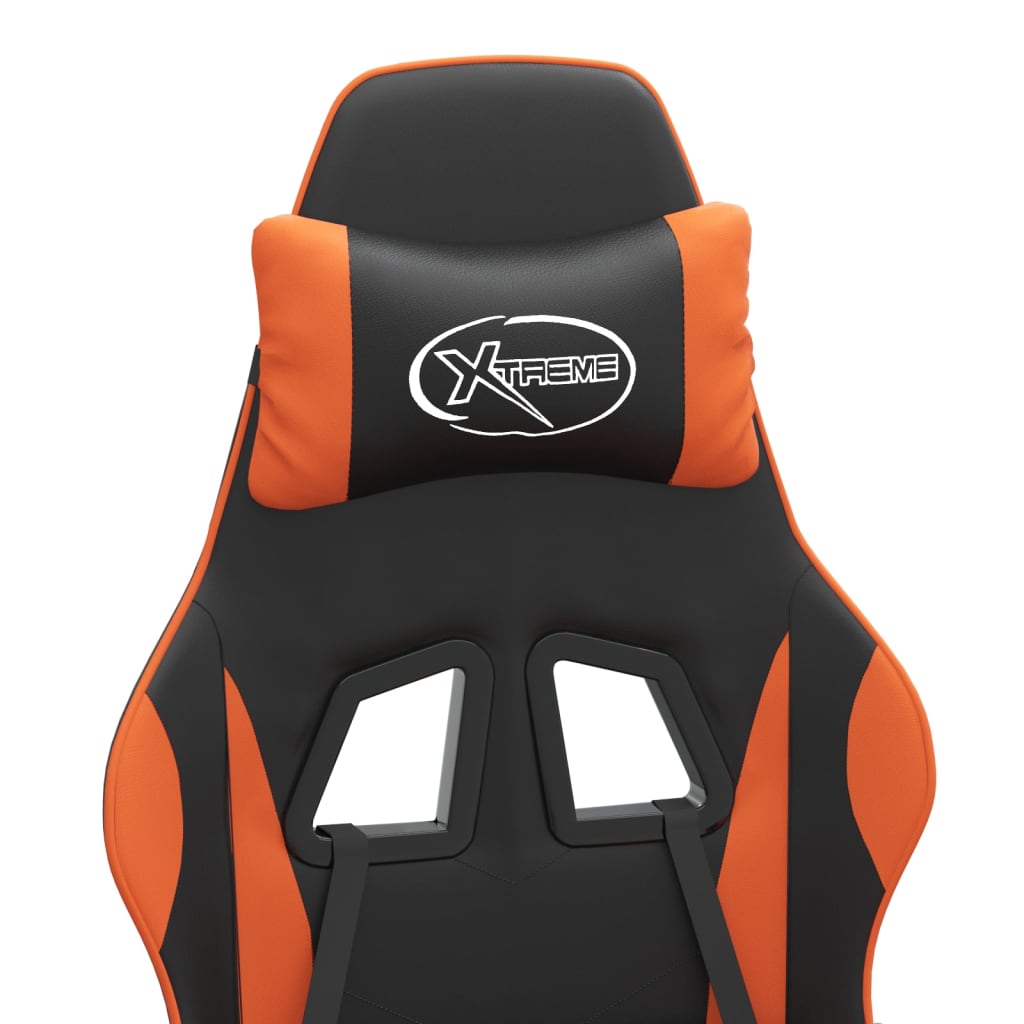 Igraća stolica crno-narančasta od umjetne kože
