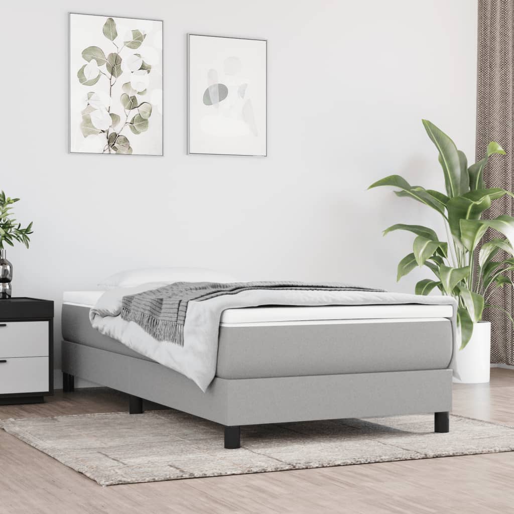 Okvir za krevet s oprugom svjetlosivi 80x200 cm od tkanine