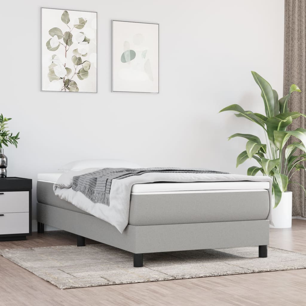 Okvir za krevet s oprugom svjetlosivi 90x190 cm od tkanine
