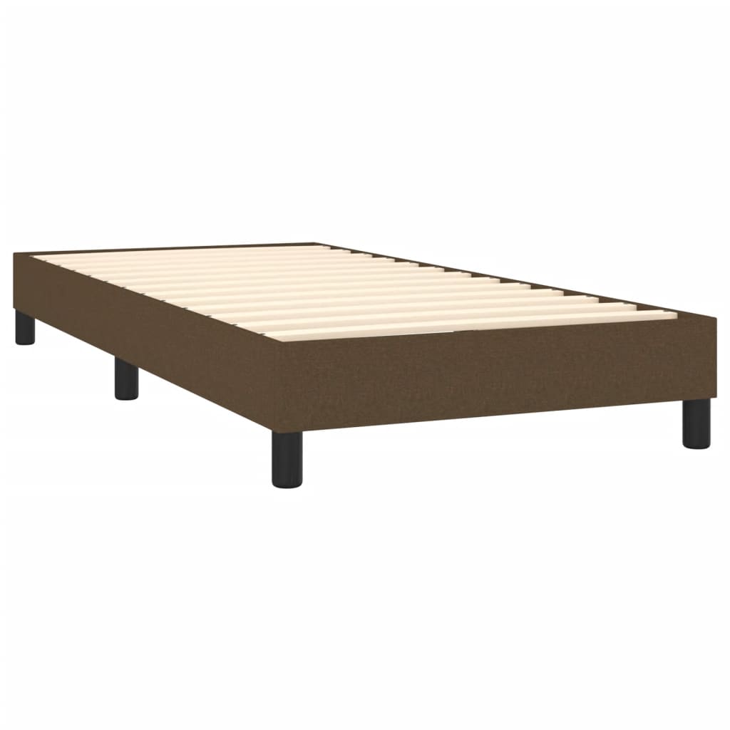 Okvir za krevet s oprugom tamnosmeđi 90x200 cm od tkanine