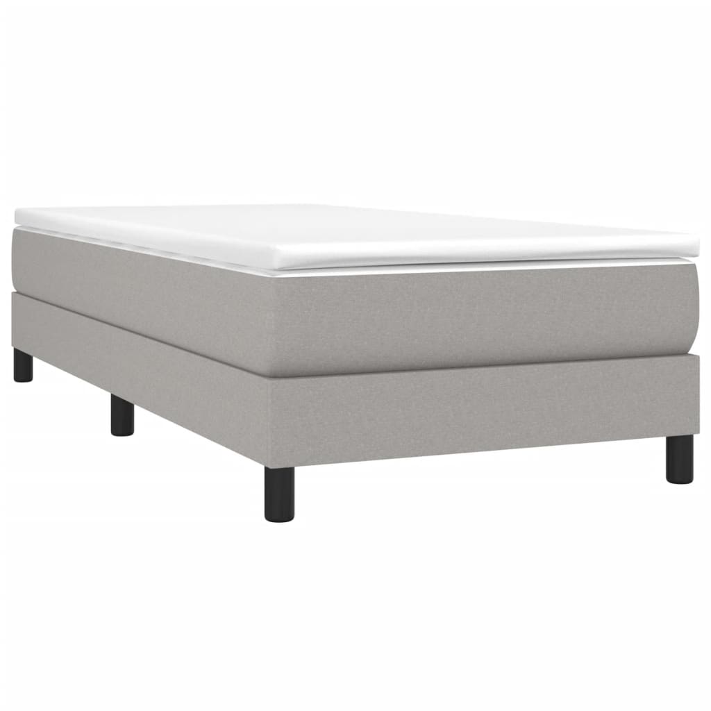 Okvir za krevet s oprugom svjetlosivi 100x200 cm od tkanine