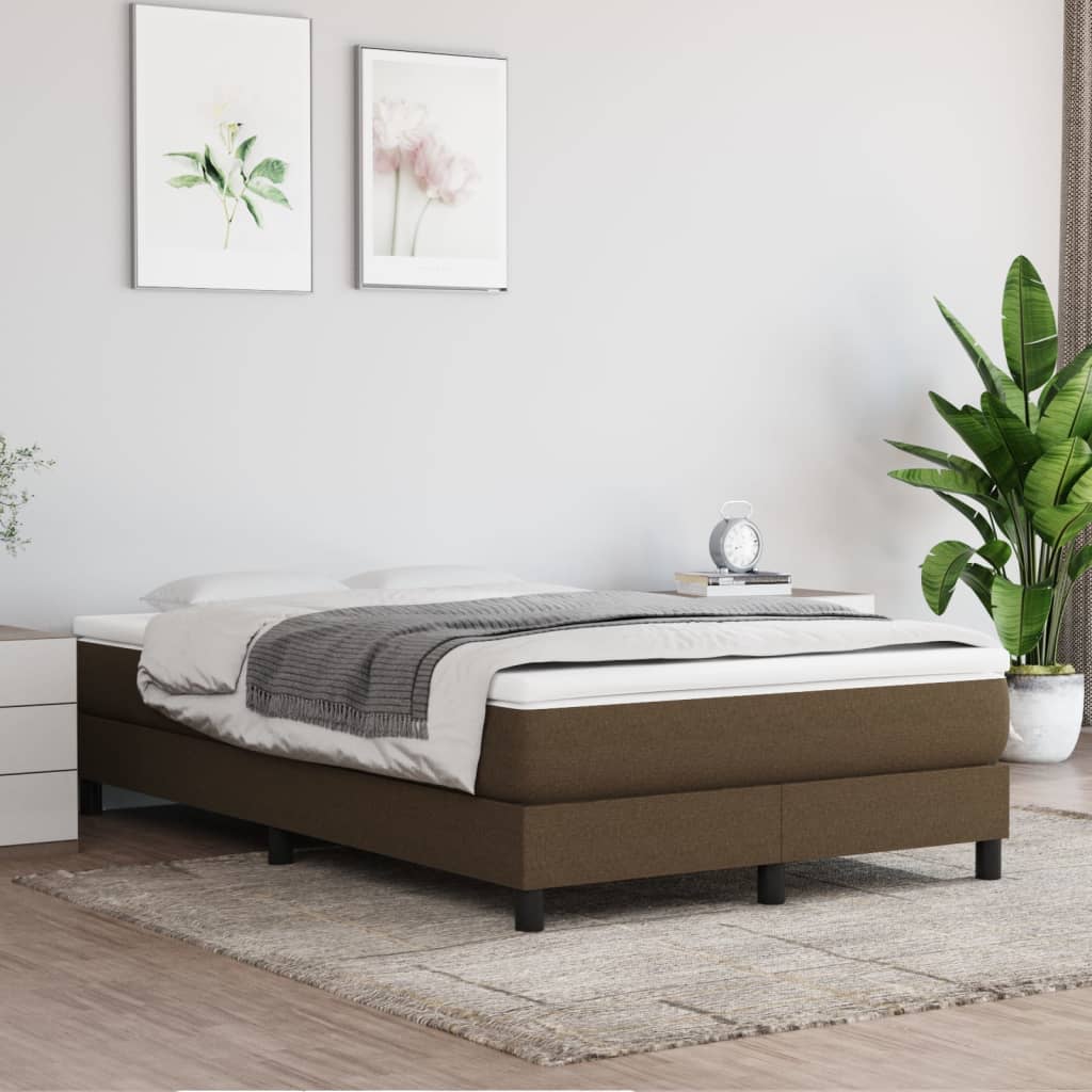 Okvir za krevet s oprugom tamnosmeđi 120 x 200 cm od tkanine