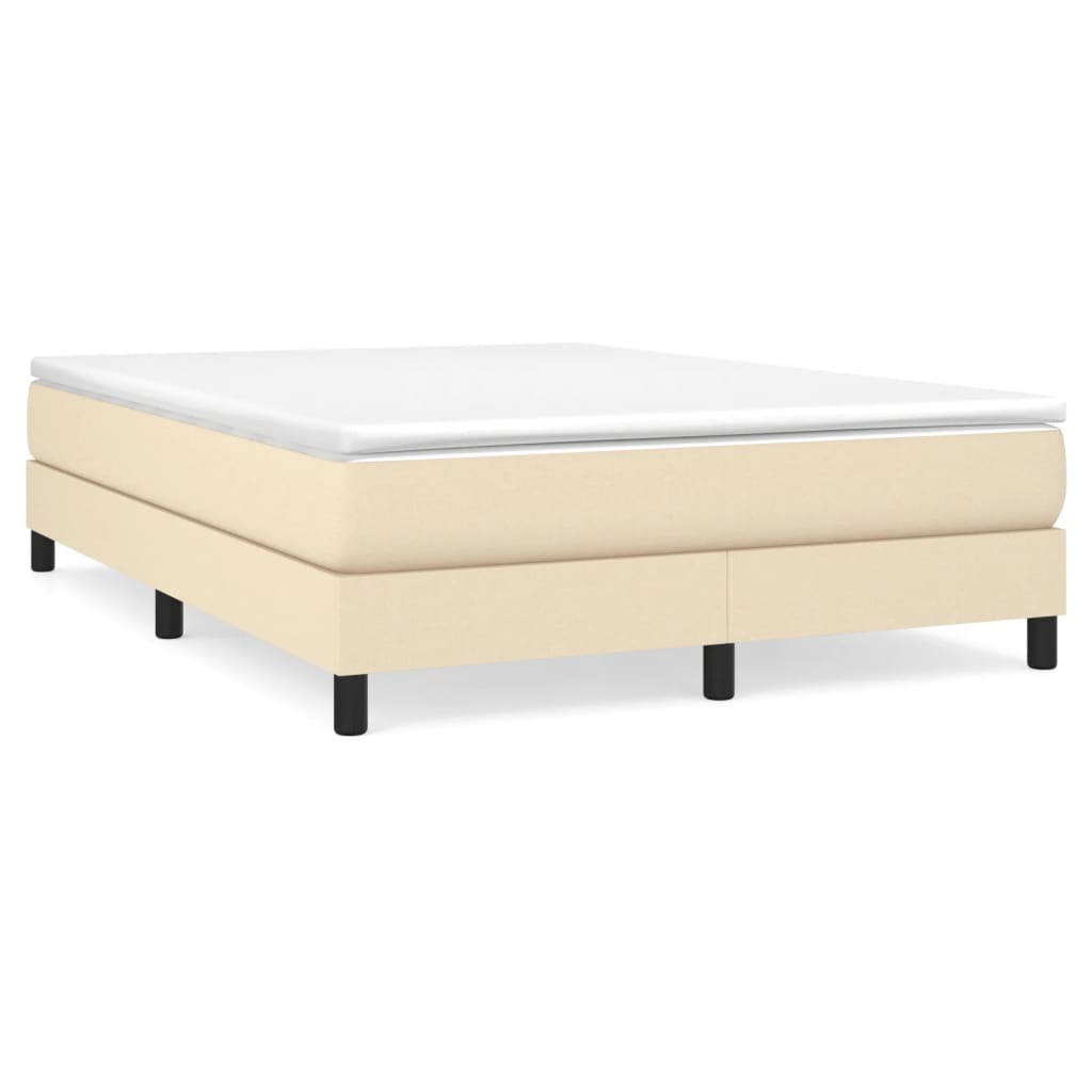 Okvir za krevet s oprugom krem 140 x 190 cm od tkanine