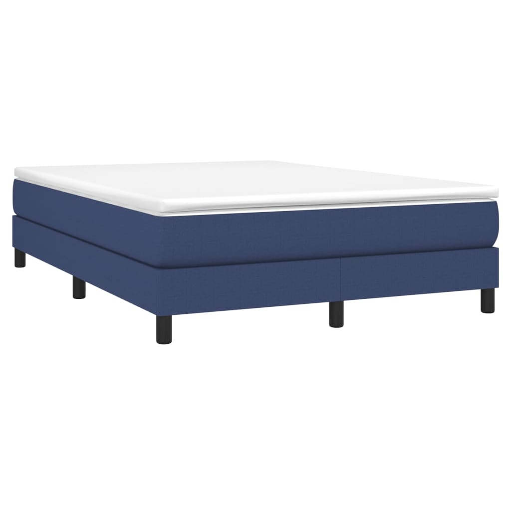 Okvir za krevet s oprugom plavi 140 x 190 cm od tkanine