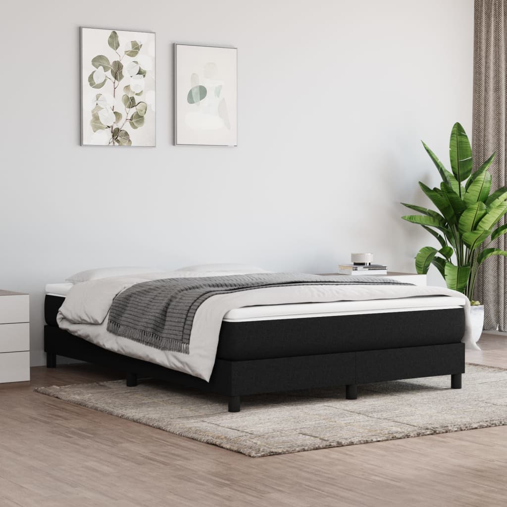 Okvir za krevet s oprugom crni 140x200 cm od tkanine