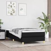 Okvir za krevet s oprugom crni 90x200cm od tkanine