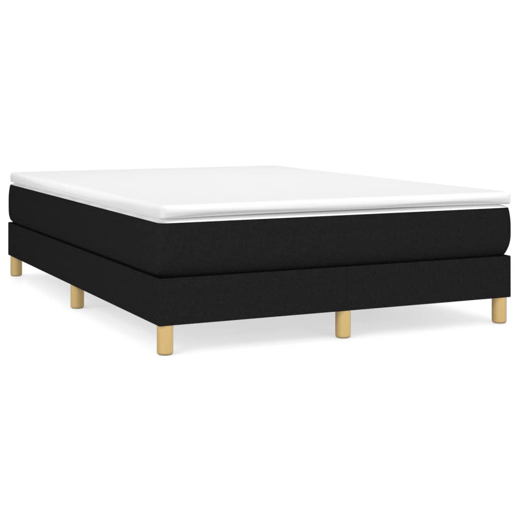 Okvir za krevet s oprugom crni 140 x 190 cm od tkanine