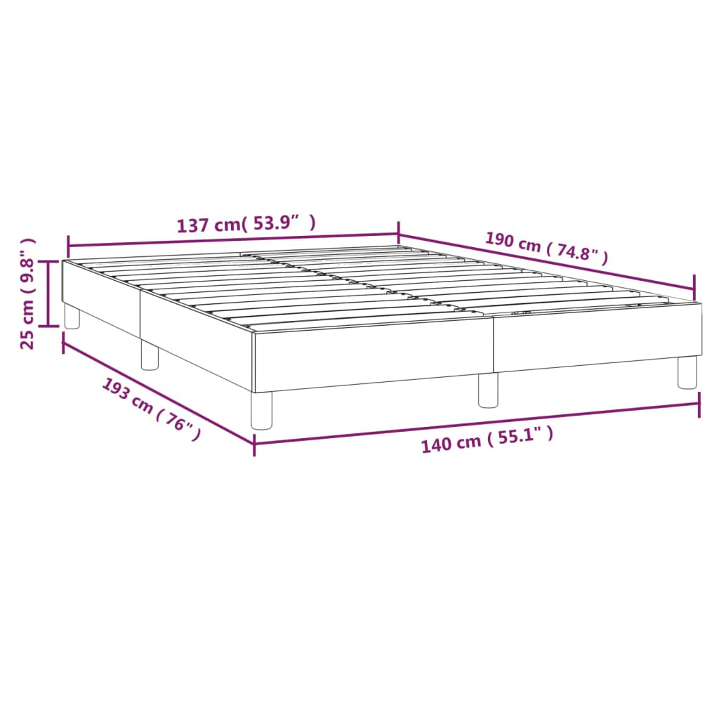 Okvir za krevet s oprugom plavi 140 x 190 cm od tkanine