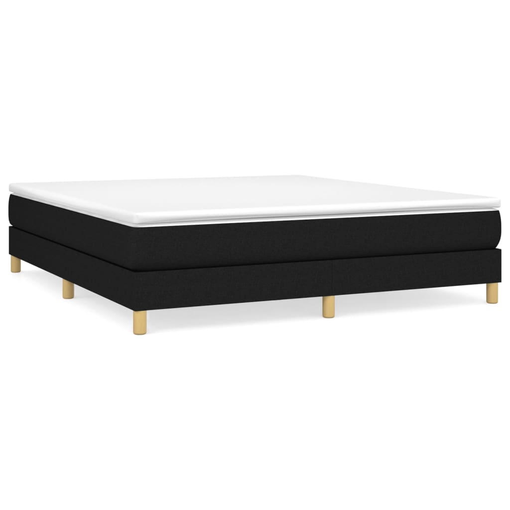 Okvir za krevet s oprugom crni 160x200 cm od tkanine