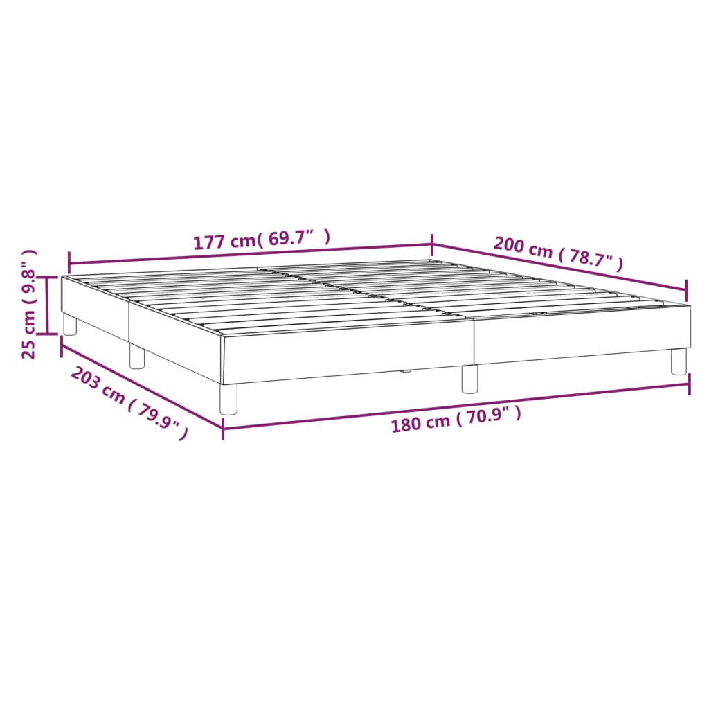 Okvir za krevet s oprugom crni 180x200 cm od tkanine