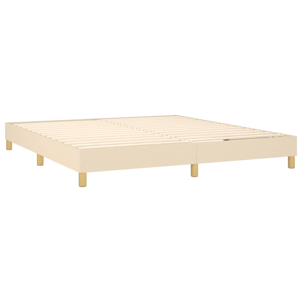 Okvir za krevet s oprugom krem 180 x 200 cm od tkanine