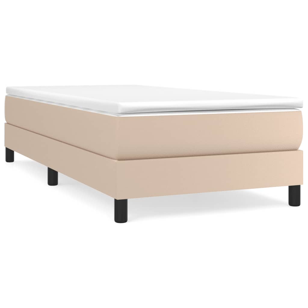Okvir za krevet s oprugom boja cappuccina 80 x 200 cm od umjetne kože