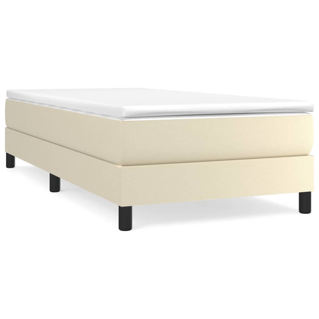 Okvir za krevet s oprugom krem 90x190 cm od umjetne kože